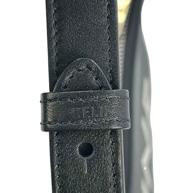 CELINE Ava Leather One-Shoulder Bag - Black 