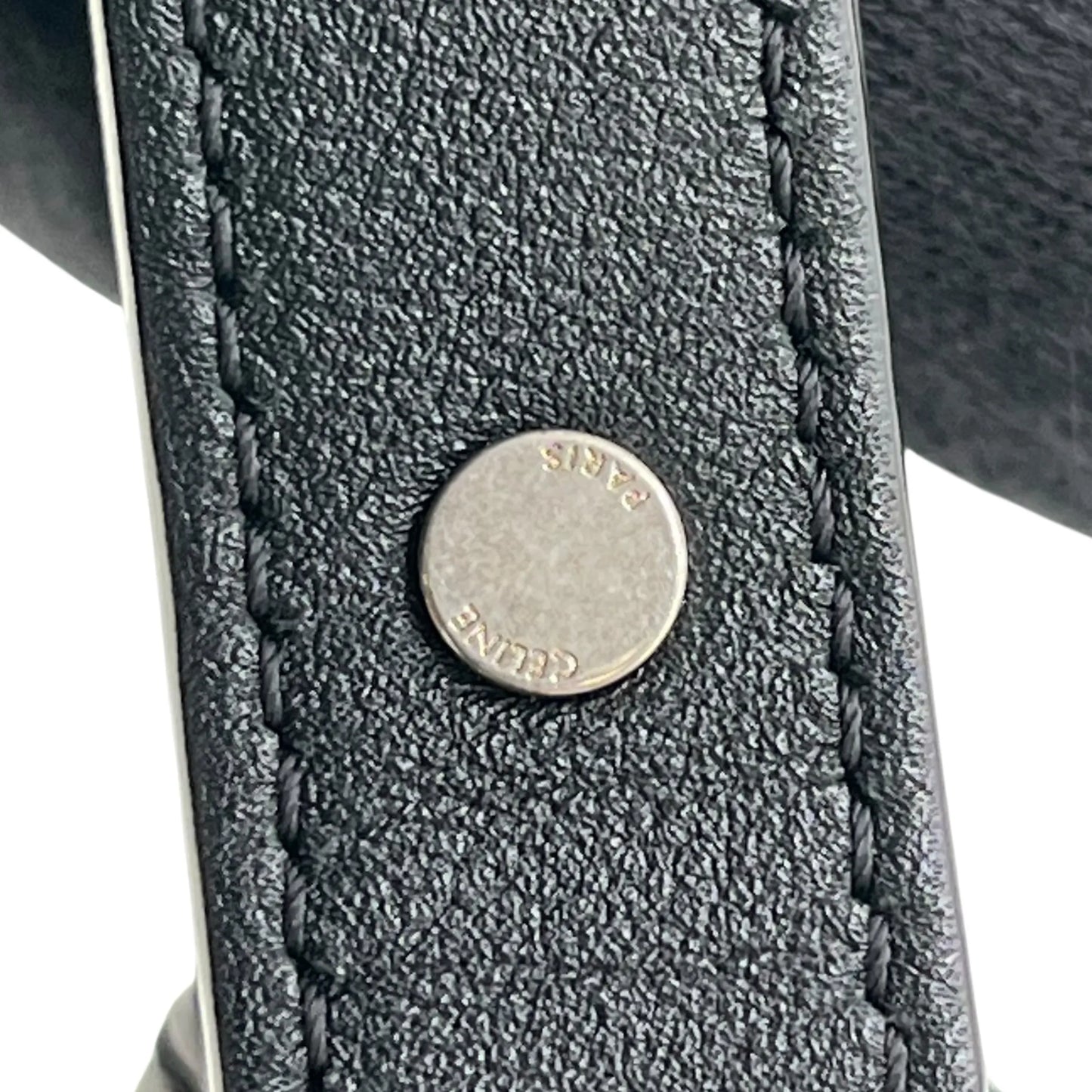 CELINE Ava Leather One-Shoulder Bag - Black 