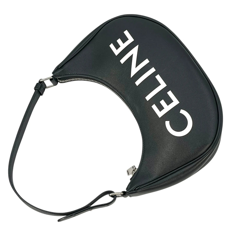 CELINE Ava Leather One-Shoulder Bag - Black 