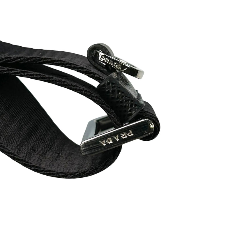 PRADA Re-Nylon Saffiano Leather Shoulder Bag - Black 