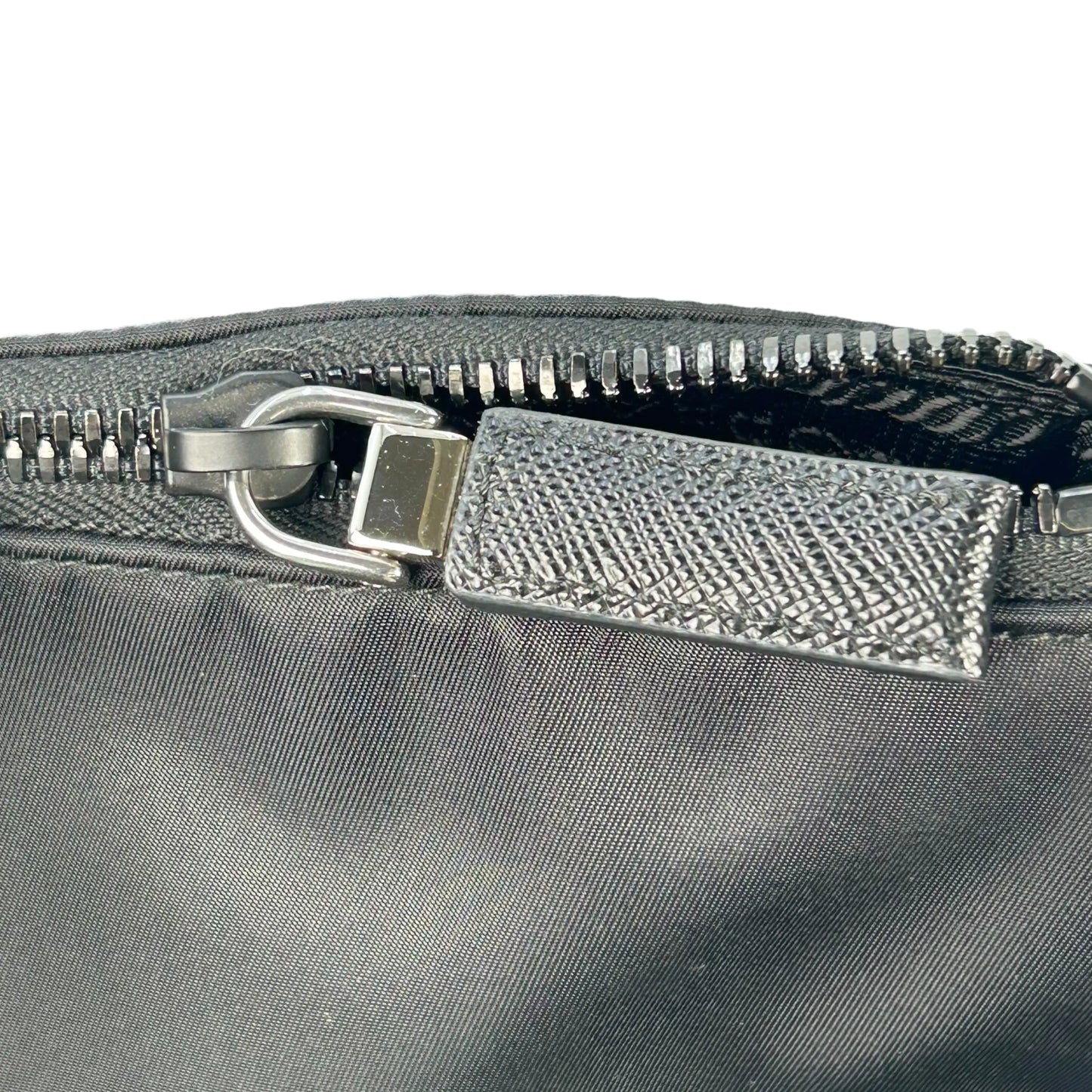 PRADA Re-Nylon Saffiano Leather Shoulder Bag - Black 