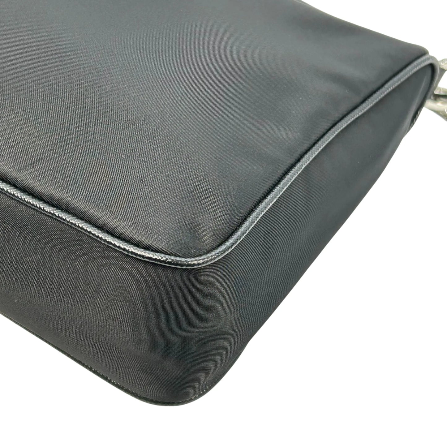 PRADA Re-Nylon Saffiano Leather Shoulder Bag - Black 