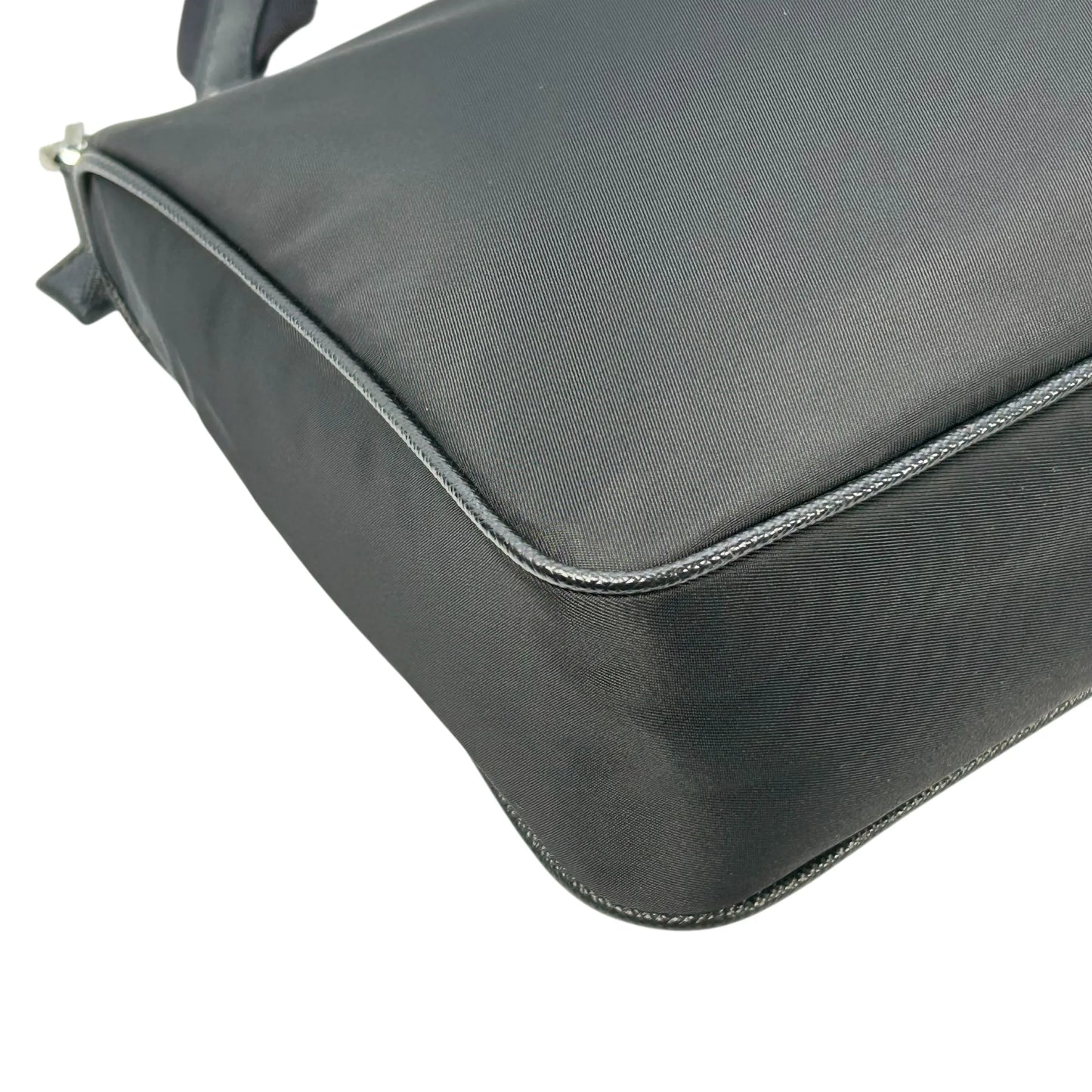 PRADA Re-Nylon Saffiano Leather Shoulder Bag - Black 