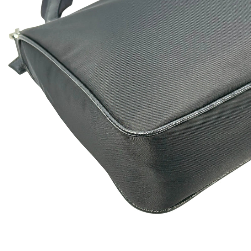 PRADA Re-Nylon Saffiano Leather Shoulder Bag - Black 
