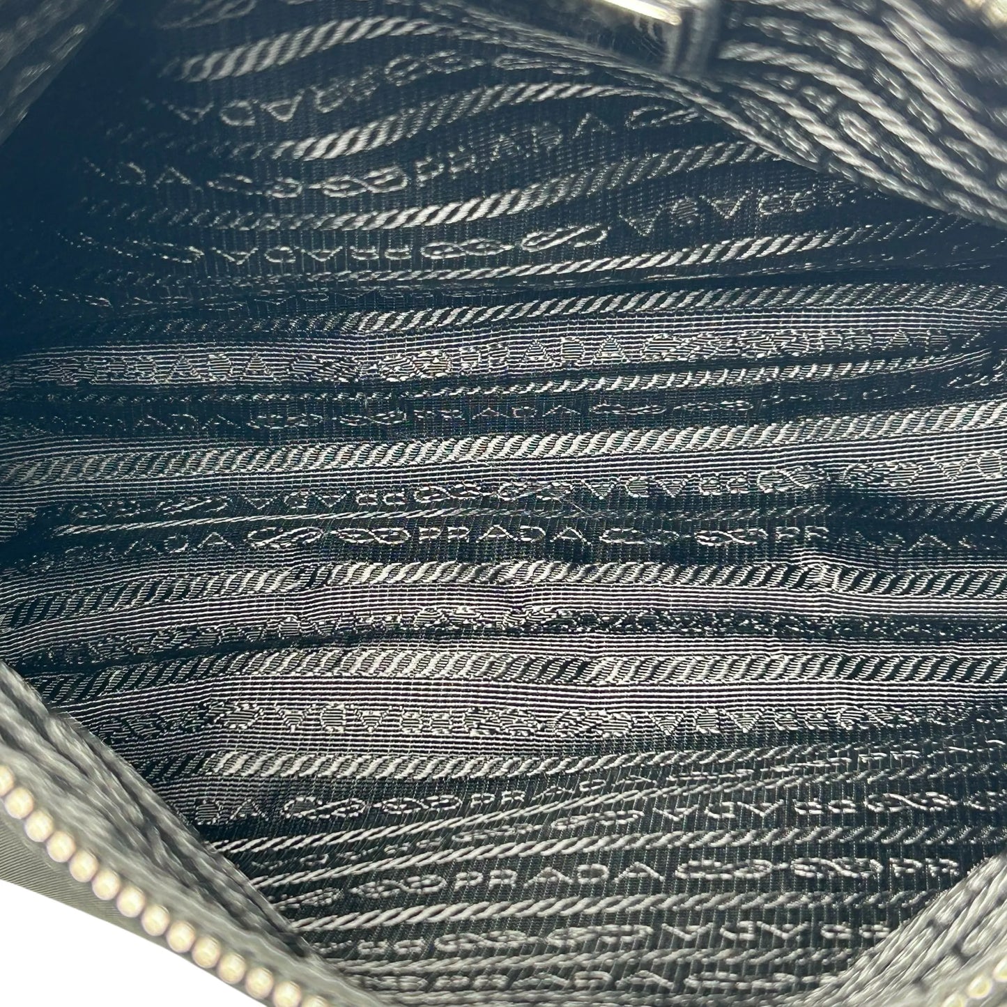 PRADA Re-Nylon Saffiano Leather Shoulder Bag - Black 
