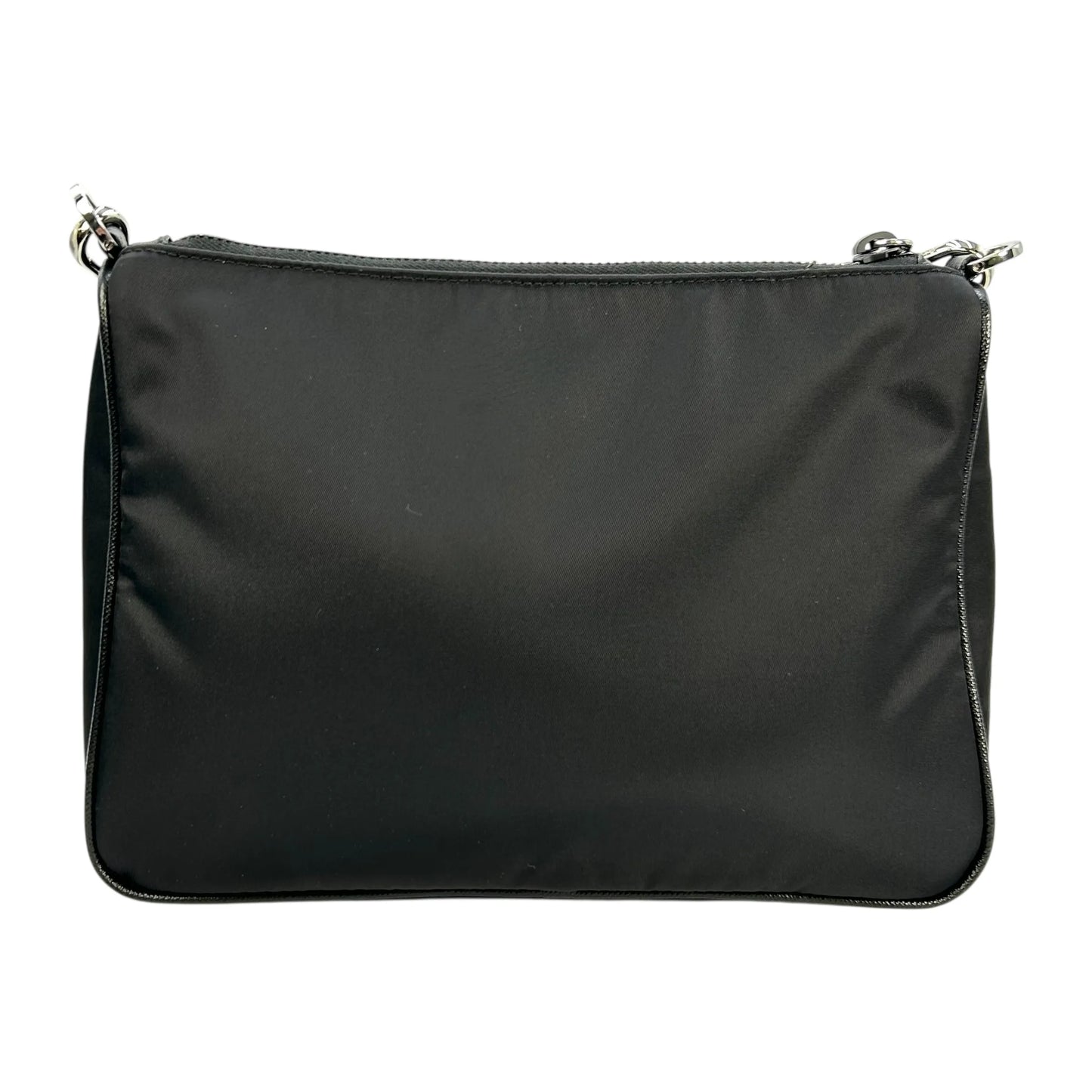 PRADA Re-Nylon Saffiano Leather Shoulder Bag - Black 