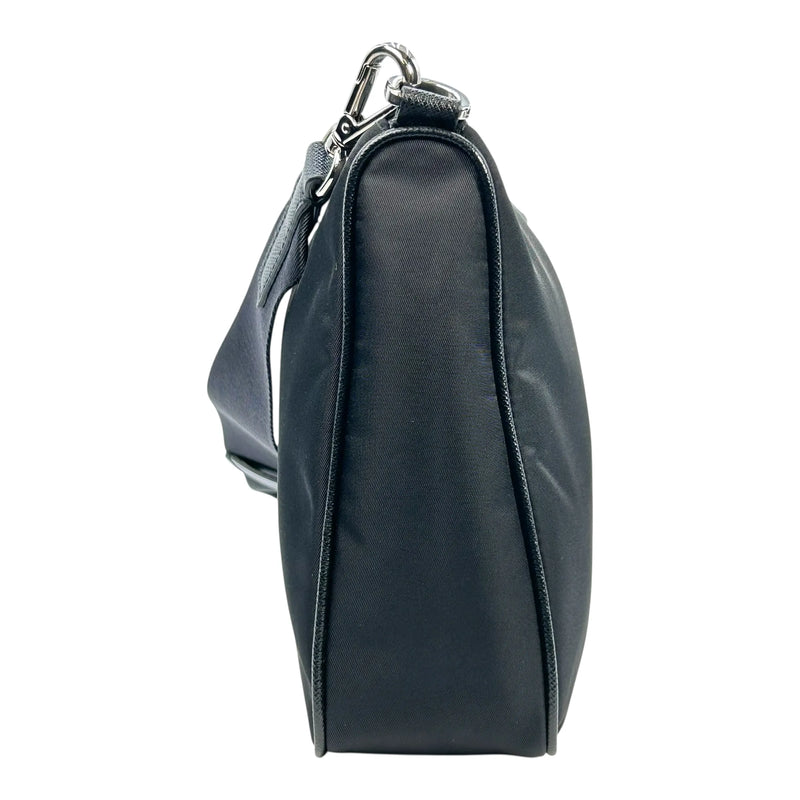 PRADA Re-Nylon Saffiano Leather Shoulder Bag - Black 