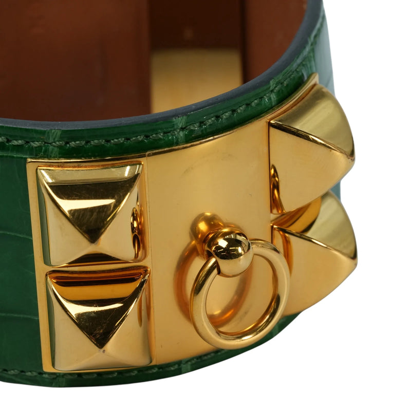 Hermès コリエ・ド・シアン アクセサリー ブレスレット Y刻印（2020年）- グリーン × ゴールド