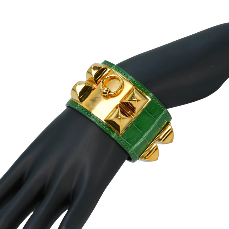 Hermès コリエ・ド・シアン アクセサリー ブレスレット Y刻印（2020年）- グリーン × ゴールド