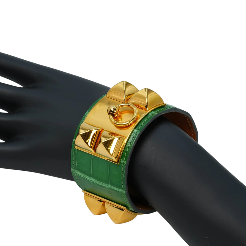 Hermès コリエ・ド・シアン アクセサリー ブレスレット Y刻印（2020年）- グリーン × ゴールド