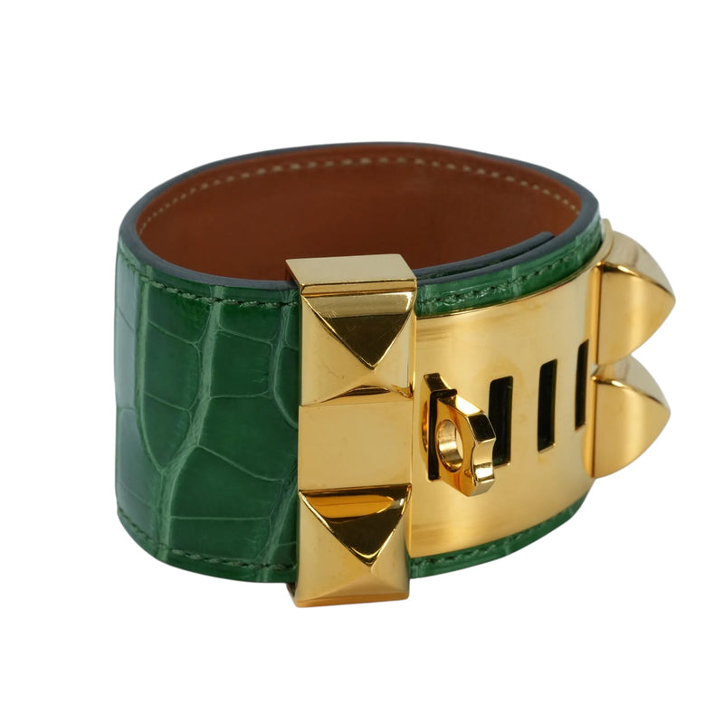 Hermès コリエ・ド・シアン アクセサリー ブレスレット Y刻印（2020年）- グリーン × ゴールド