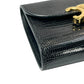 CELINE Lizard Small Flap Triomphe Compact Wallet - Black 