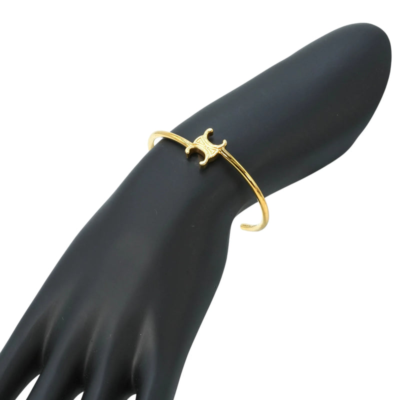 CELINE Triomphe Asymmetric Cuff Bracelet - Brass 