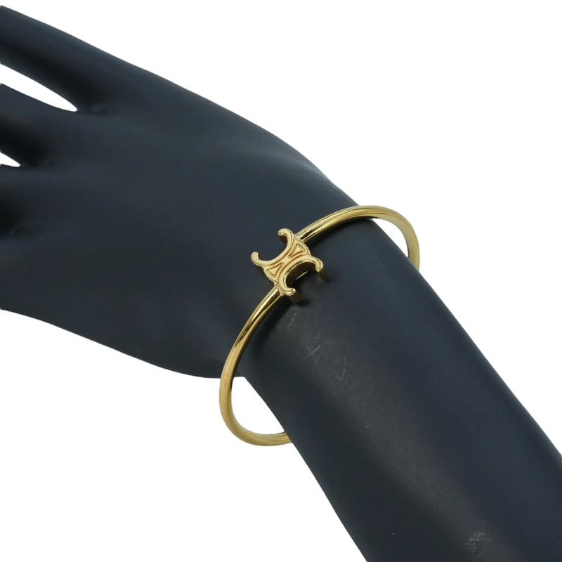 CELINE Triomphe Asymmetric Cuff Bracelet - Brass 