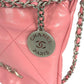 CHANEL Calfskin 22 Mini Handbag with Chain Shoulder Bag - Pink 