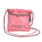 CHANEL Calfskin 22 Mini Handbag with Chain Shoulder Bag - Pink 