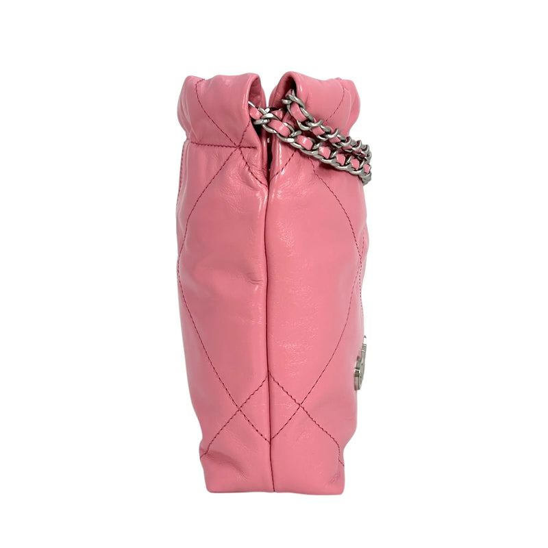 CHANEL Calfskin 22 Mini Handbag with Chain Shoulder Bag - Pink 