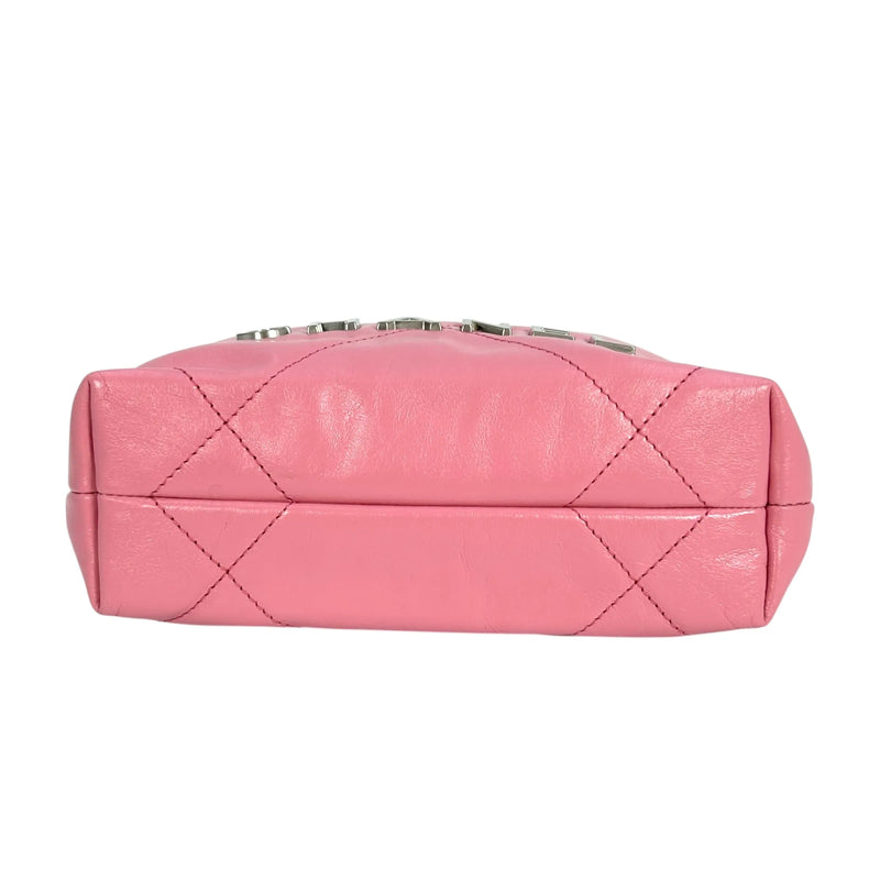 CHANEL Calfskin 22 Mini Handbag with Chain Shoulder Bag - Pink 