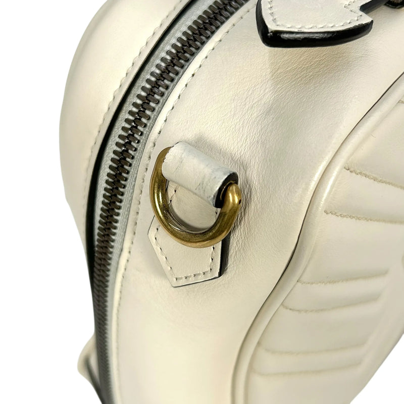 GUCCI GG Marmont Leather Handbag/Shoulder Bag - White 