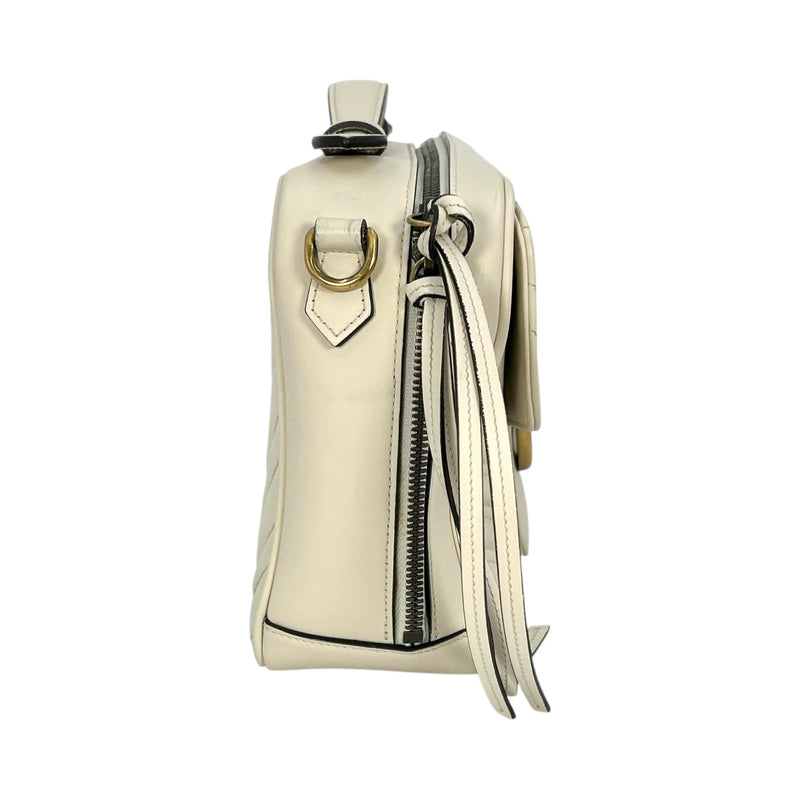 GUCCI GG Marmont Leather Handbag/Shoulder Bag - White 