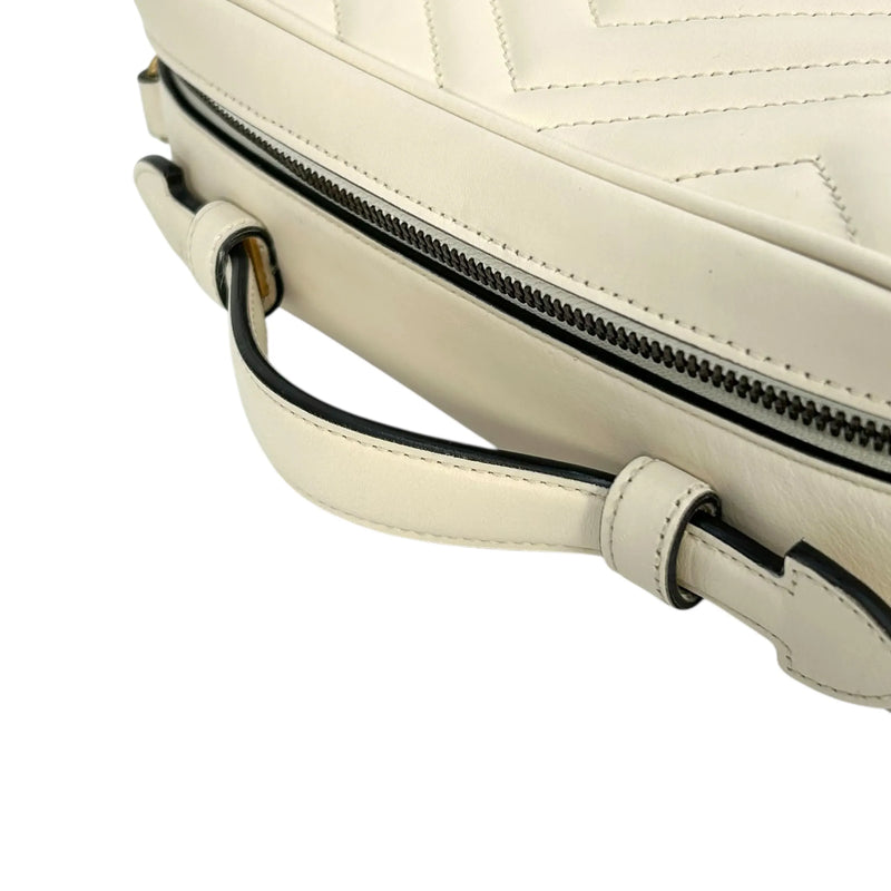 GUCCI GG Marmont Leather Handbag/Shoulder Bag - White 