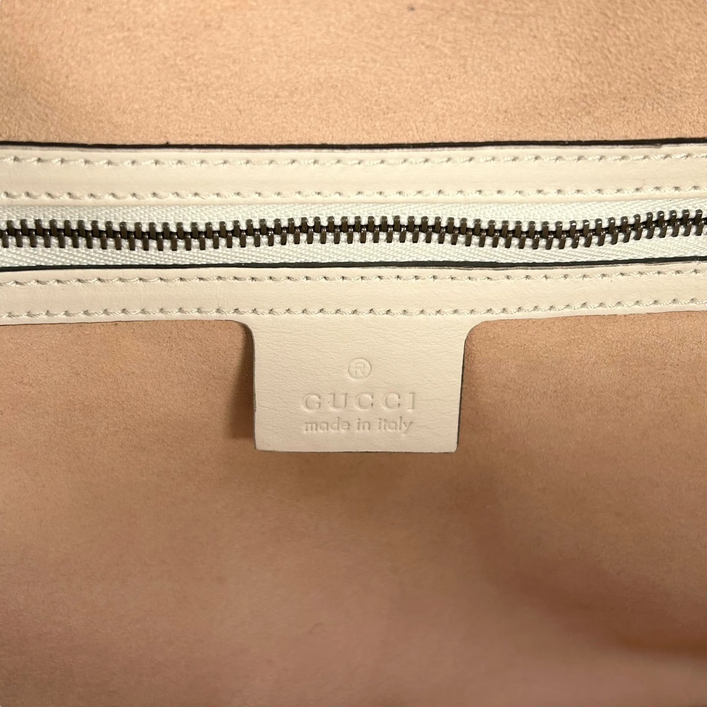 GUCCI GG Marmont Leather Handbag/Shoulder Bag - White 