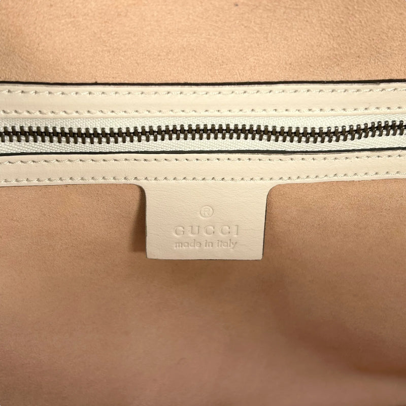 GUCCI GG Marmont Leather Handbag/Shoulder Bag - White 