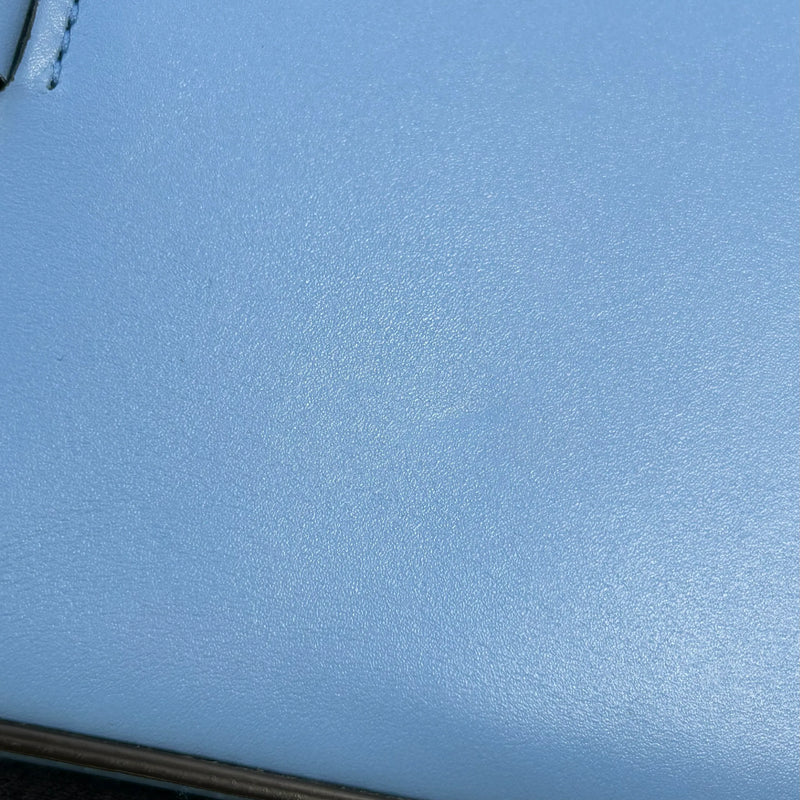 GUCCI Bamboo Leather Mini Handbag Shoulder Bag - Blue 