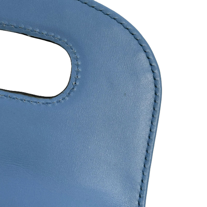 GUCCI Bamboo Leather Mini Handbag Shoulder Bag - Blue 