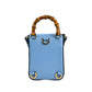 GUCCI Bamboo Leather Mini Handbag Shoulder Bag - Blue 