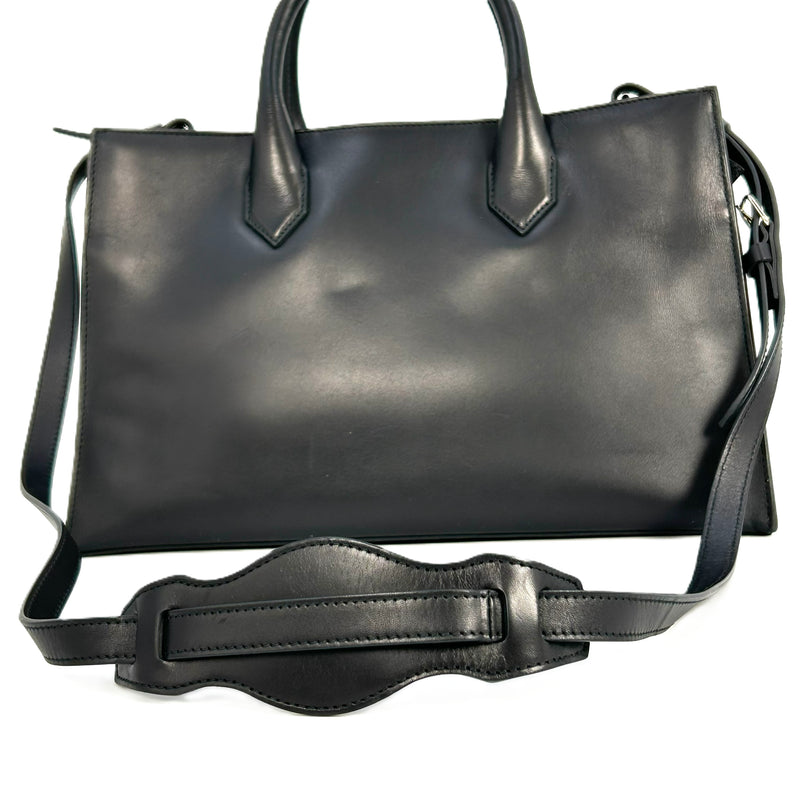 BALENCIAGA Padlock Work Bag Leather Handbag/Shoulder Bag - Black 