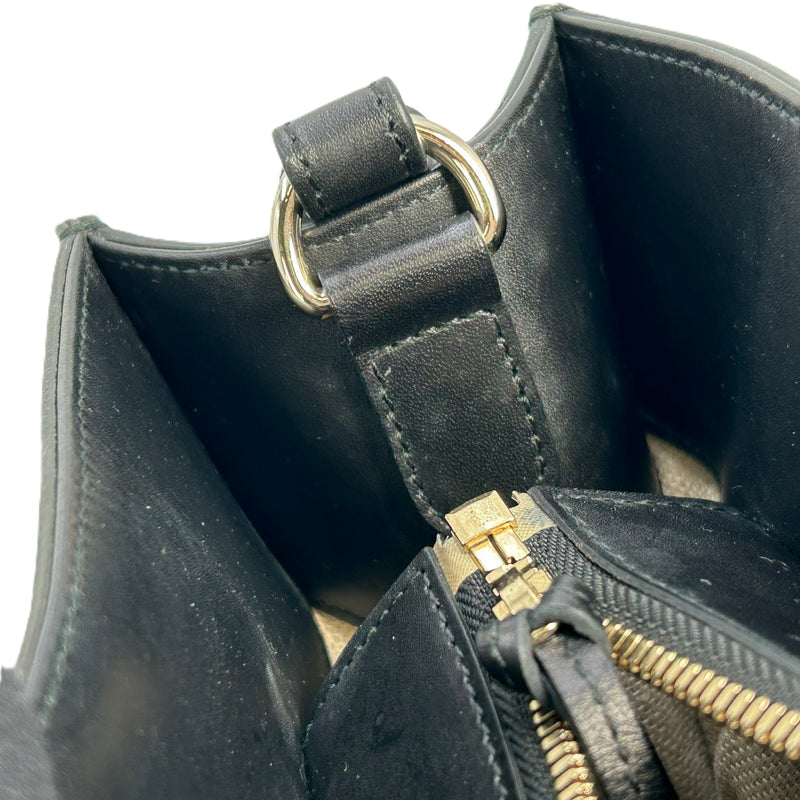 BALENCIAGA Padlock Work Bag Leather Handbag/Shoulder Bag - Black 