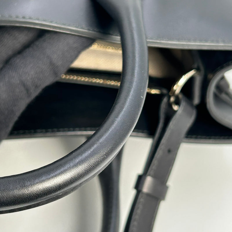 BALENCIAGA Padlock Work Bag Leather Handbag/Shoulder Bag - Black 