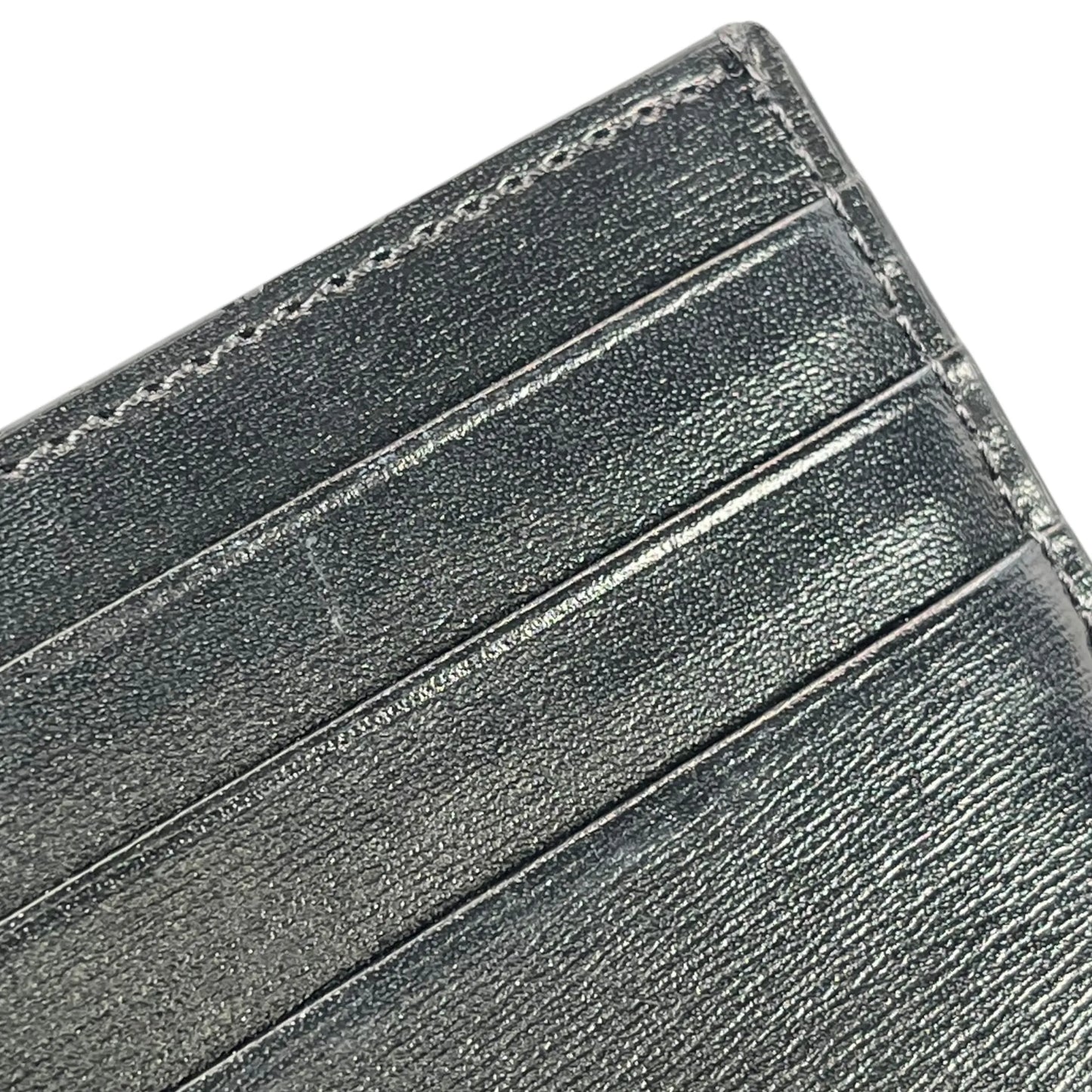 CELINE Triomphe Leather Card Case - Black - 35798 