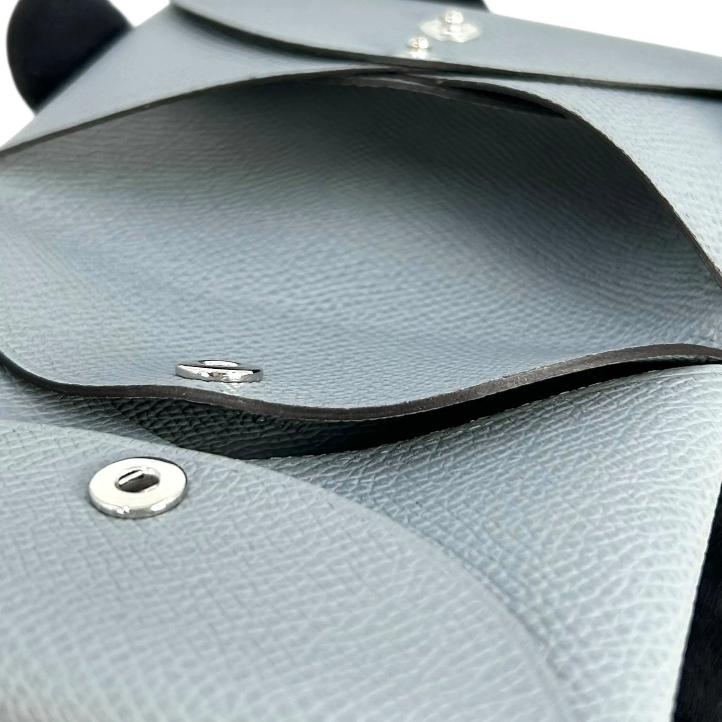 Hermès カルヴィ デュオ グリパンタンコンパクトウォレット カードケース K刻印(2025年製) - ブルー グレー