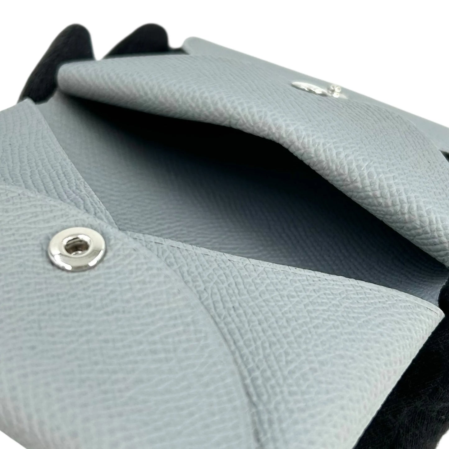 Hermès カルヴィ デュオ グリパンタンコンパクトウォレット カードケース K刻印(2025年製) - ブルー グレー