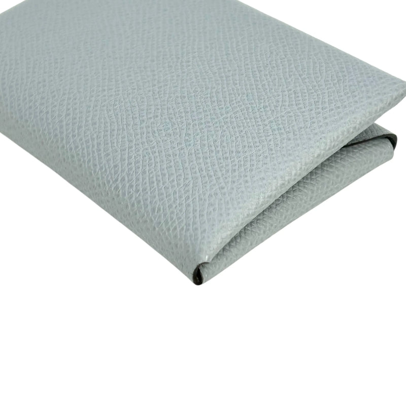 Hermès カルヴィ デュオ グリパンタンコンパクトウォレット カードケース K刻印(2025年製) - ブルー グレー