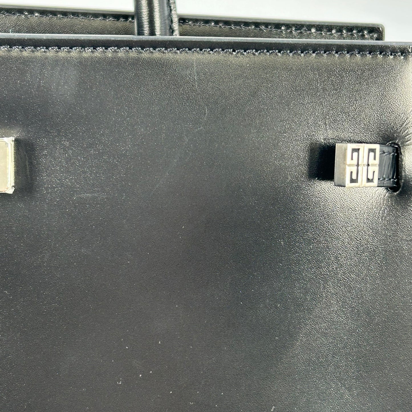 GIVENCHY 1952 Top Handle Leather Handbag/Shoulder Bag - Black 