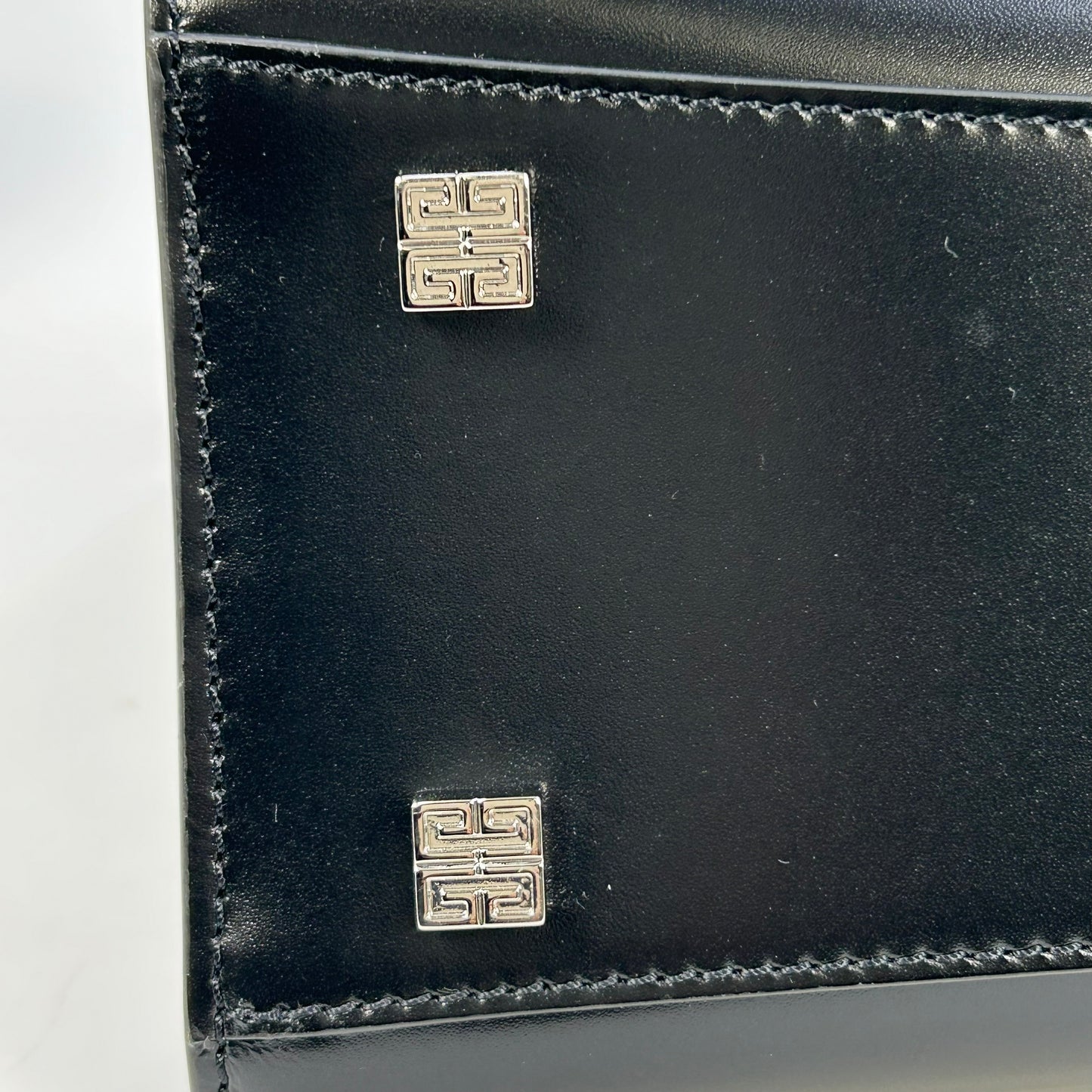 GIVENCHY 1952 Top Handle Leather Handbag/Shoulder Bag - Black 