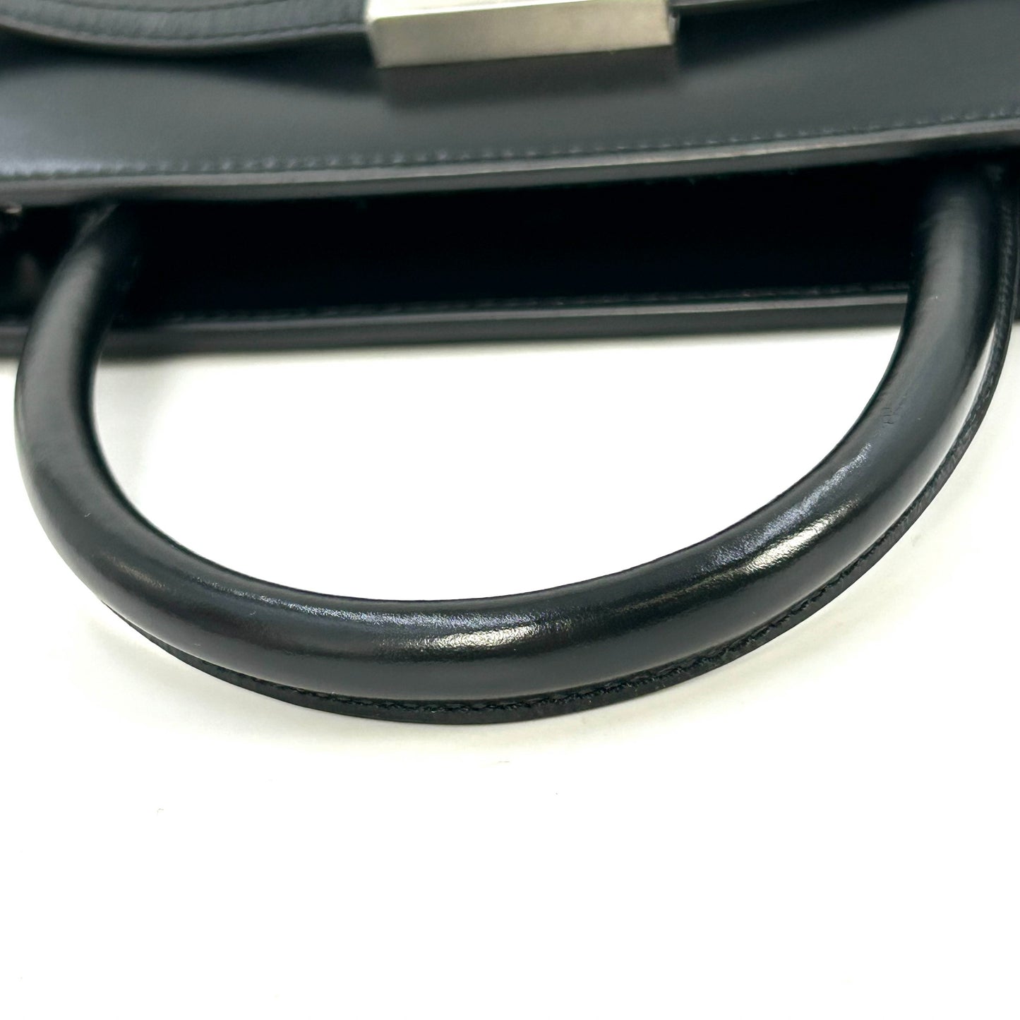 GIVENCHY 1952 Top Handle Leather Handbag/Shoulder Bag - Black 