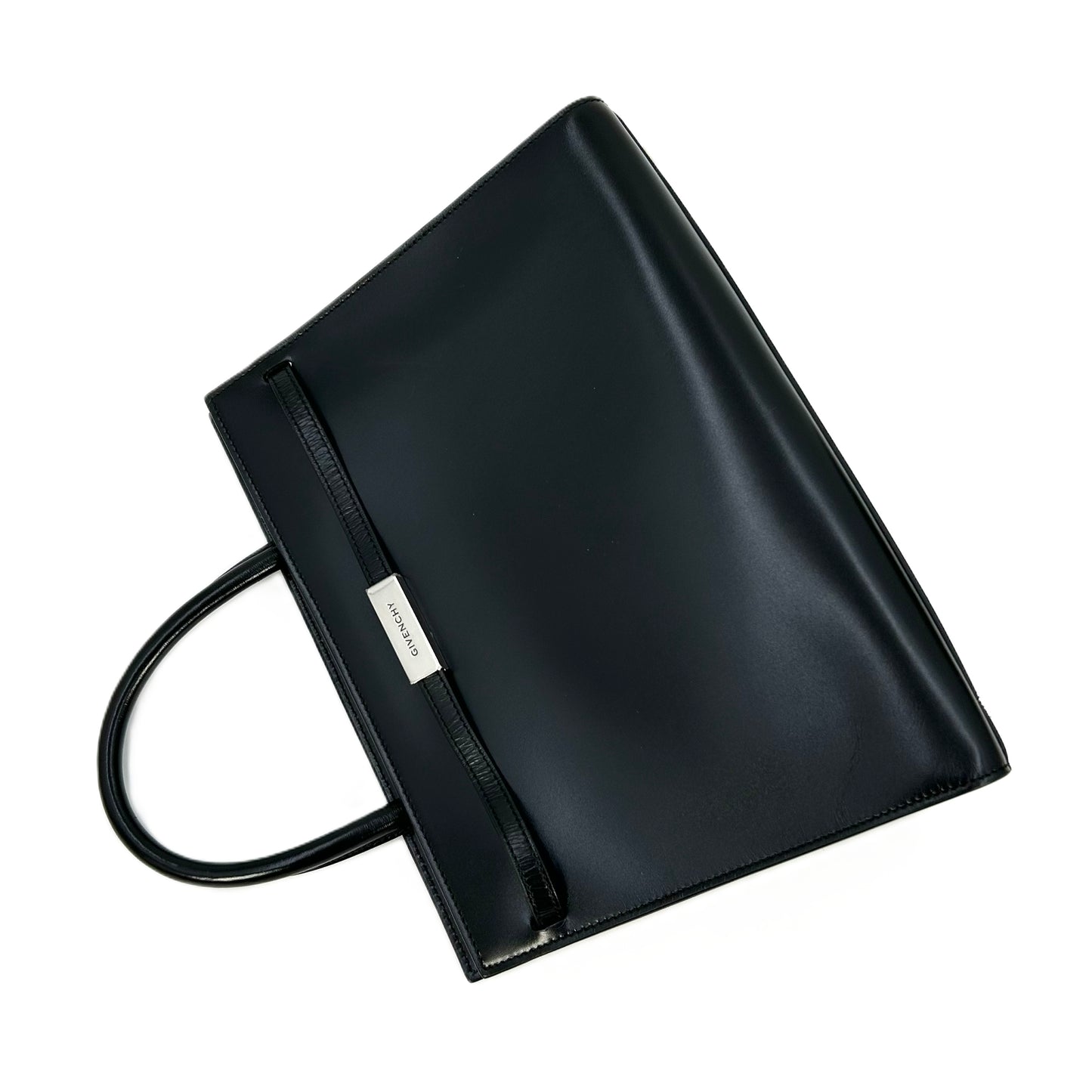 GIVENCHY 1952 Top Handle Leather Handbag/Shoulder Bag - Black 