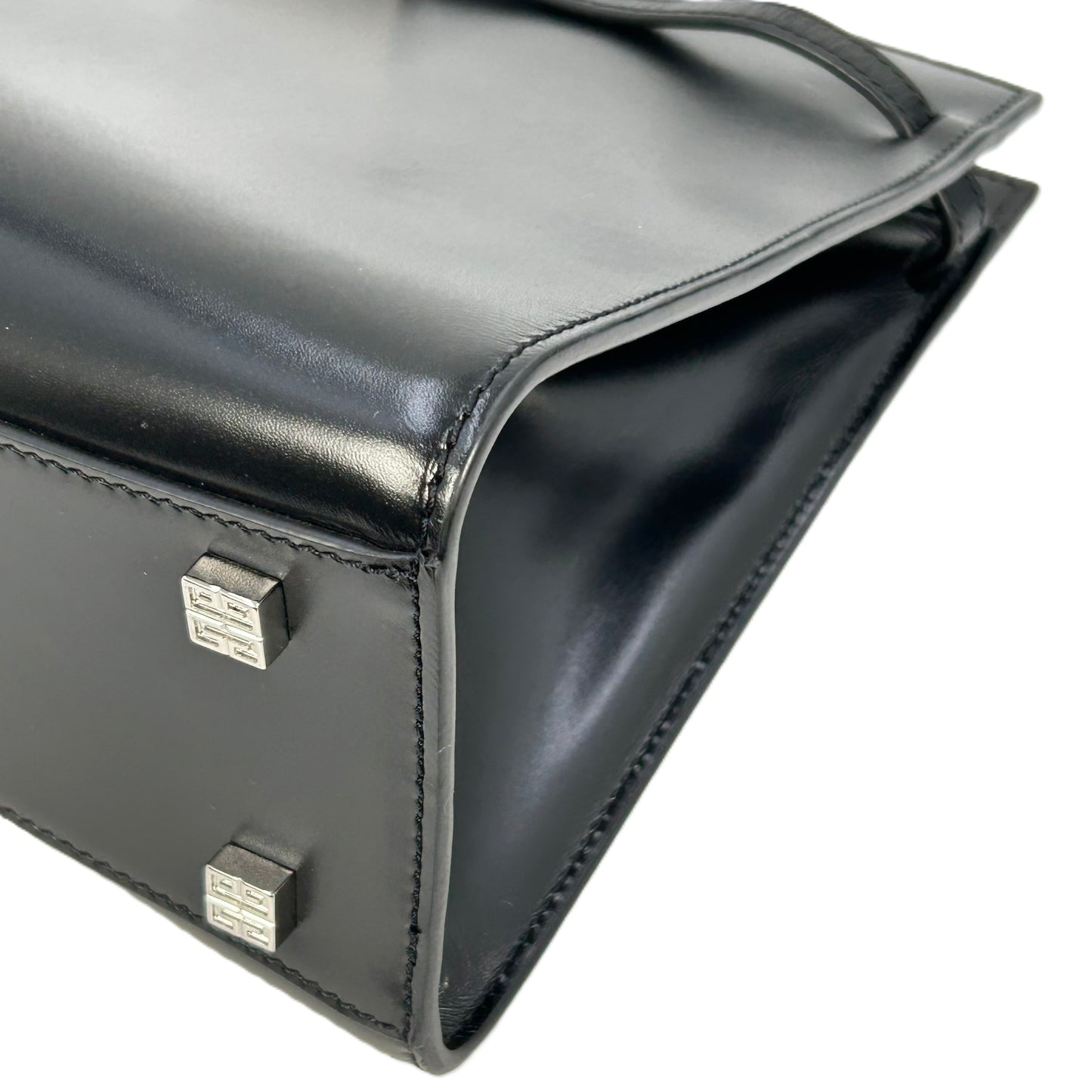 GIVENCHY 1952 Top Handle Leather Handbag/Shoulder Bag - Black 