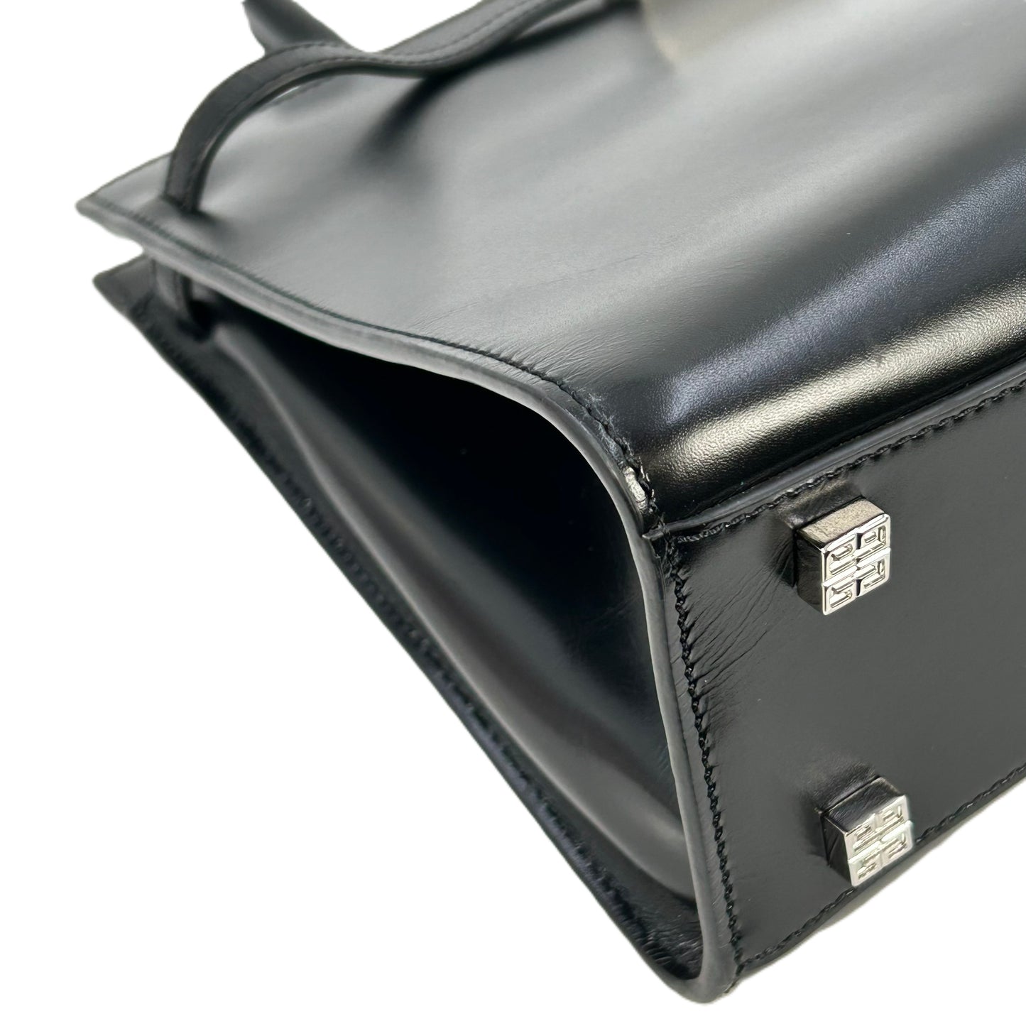 GIVENCHY 1952 Top Handle Leather Handbag/Shoulder Bag - Black 