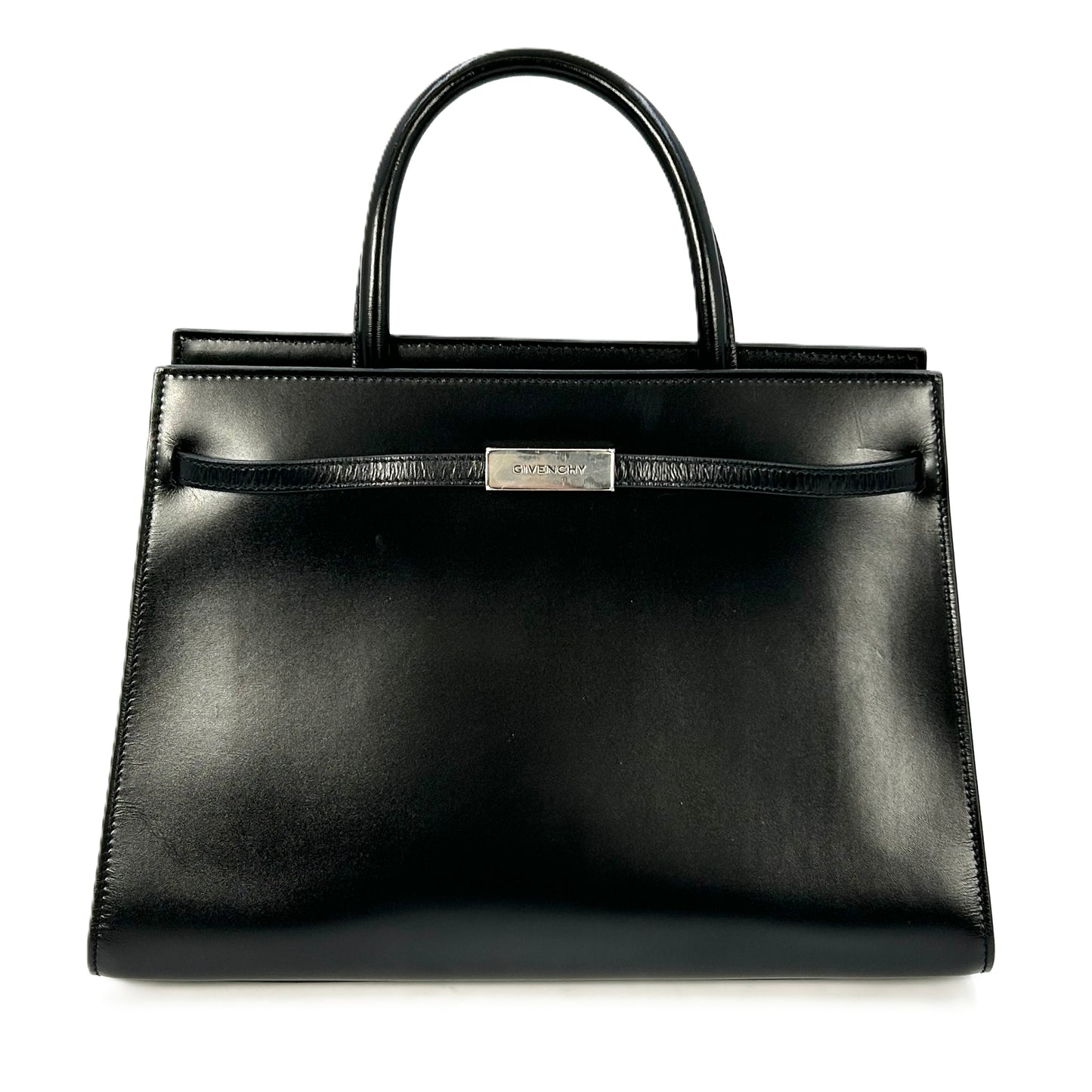 GIVENCHY 1952 Top Handle Leather Handbag/Shoulder Bag - Black 