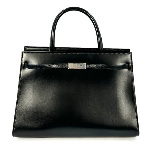 GIVENCHY 1952 Top Handle Leather Handbag/Shoulder Bag - Black 