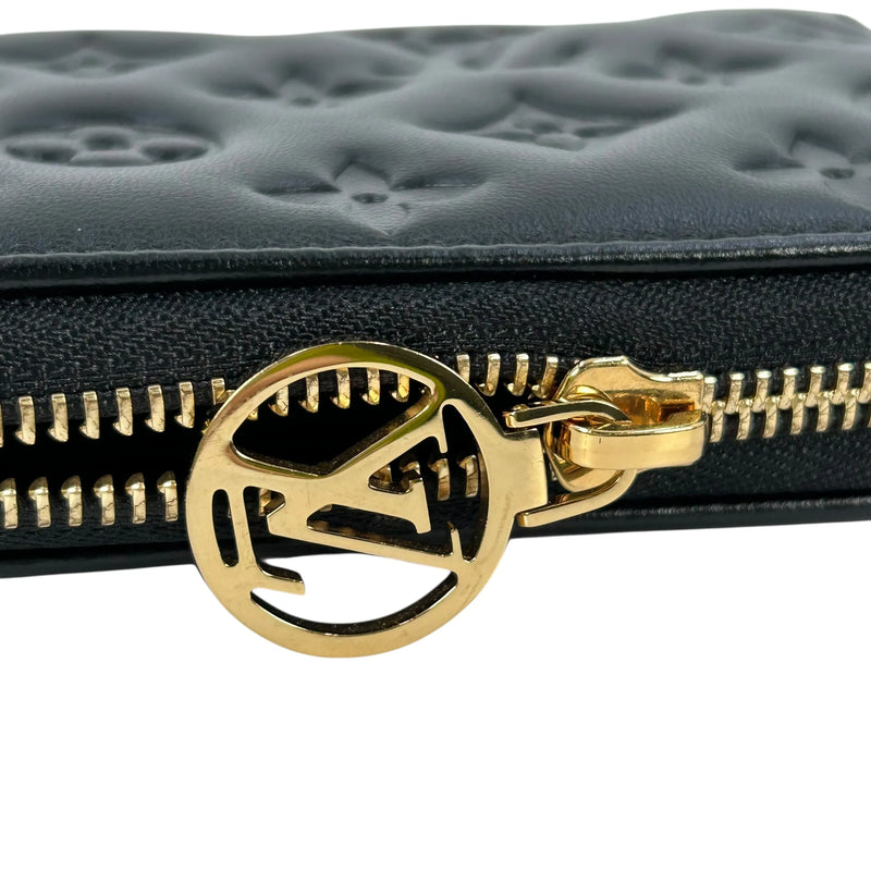 Louis Vuitton モノグラム ラムレザー クッサン ジッピーウォレット 長財布 ロングウォレット - ブラック