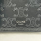 CELINE Triomphe Embossed Calfskin Compact Wallet - Black 