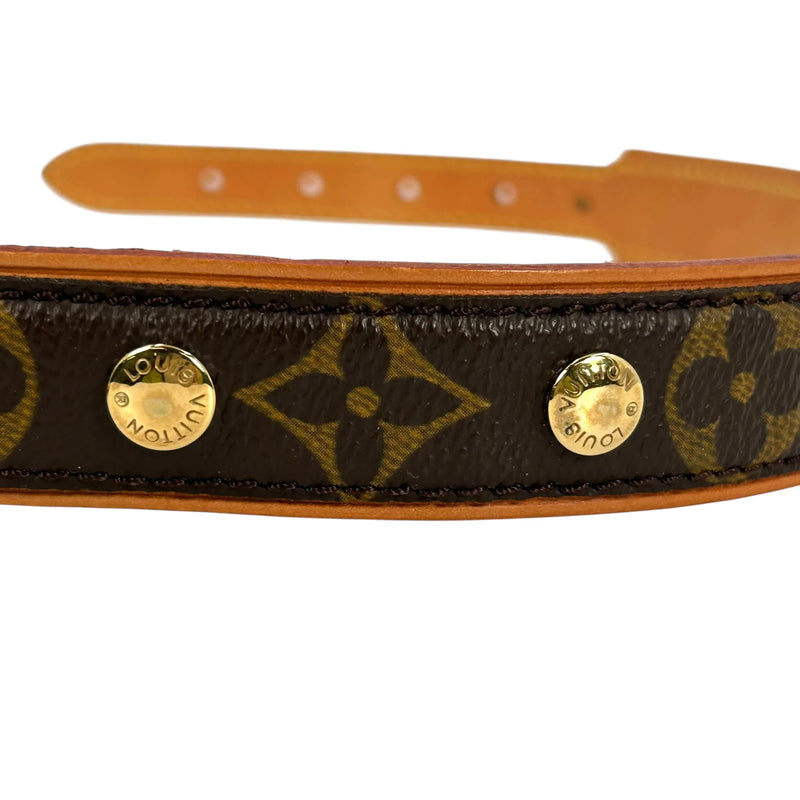 Louis Vuitton Monogram Canvas Collier Baxter MM Pet Collar, 35-43cm, Brown 