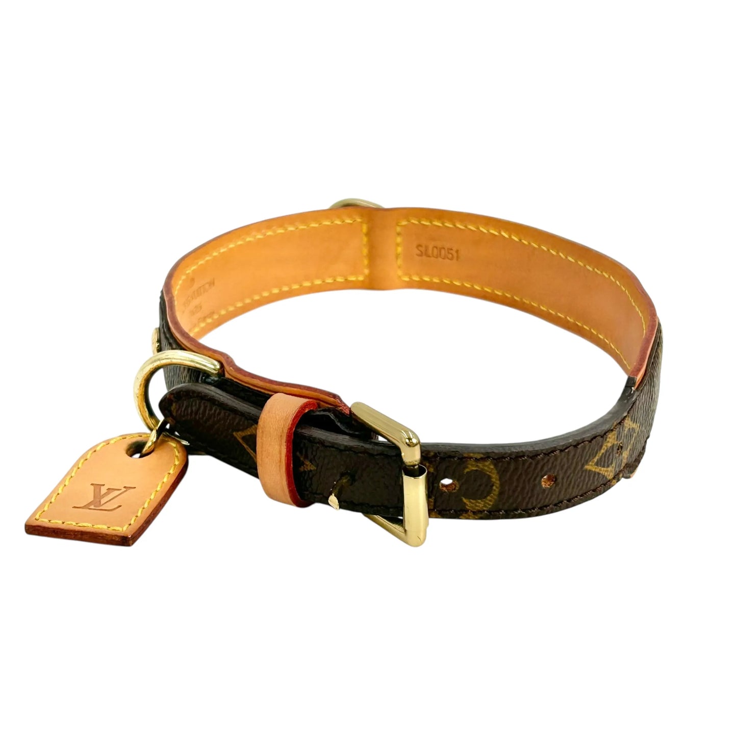 Louis Vuitton Monogram Canvas Collier Baxter MM Pet Collar, 35-43cm, Brown 