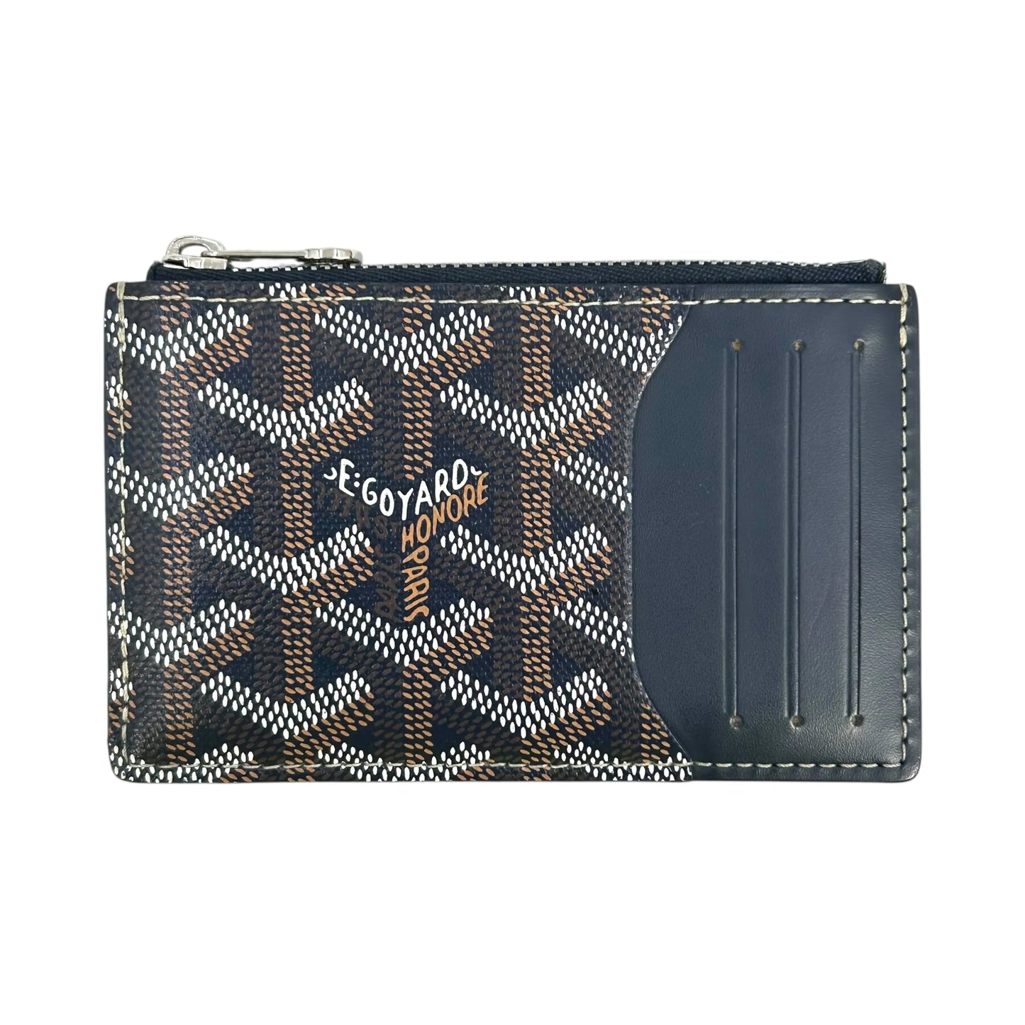 GOYARD Bourbon Fragment Case Card Case - Navy 